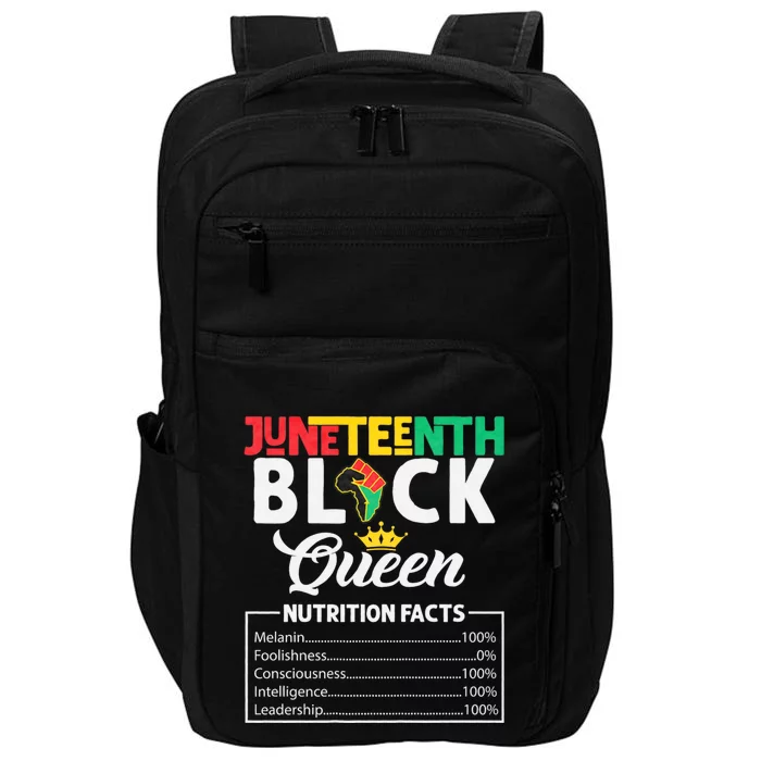 Juneteenth Women Black Queen Nutritional Facts Freedom Day Impact Tech Backpack