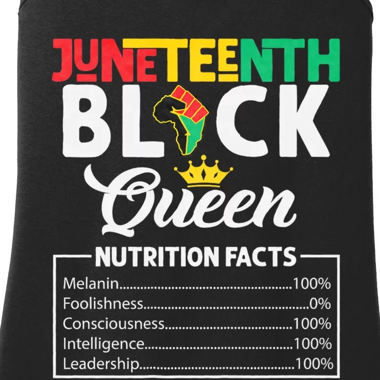 Juneteenth Women Black Queen Nutritional Facts Freedom Day Ladies Essential Tank