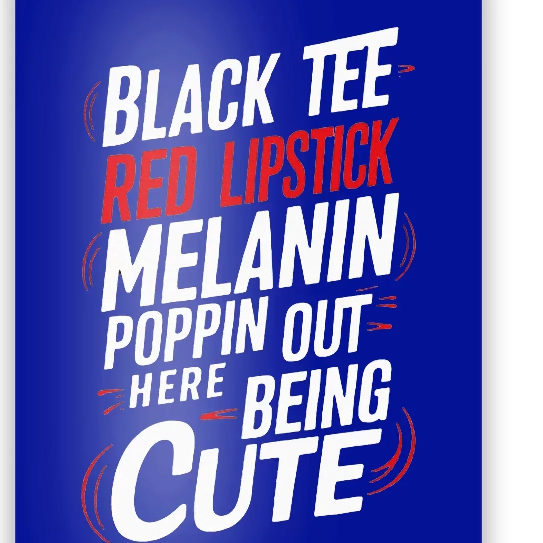 Juneteenth Woman Black Red Lipstick Melanin Poster