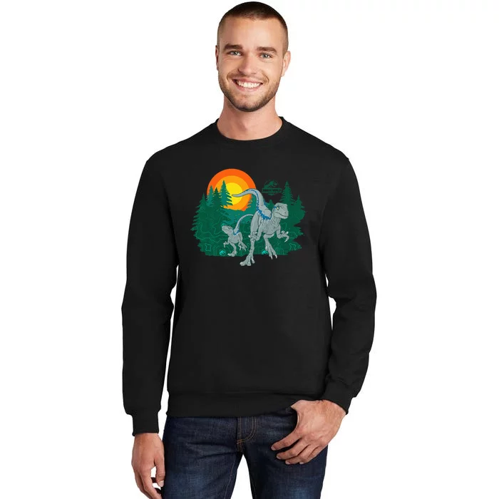 J.Urassic World Blue Raptor Sunset Tall Sweatshirt