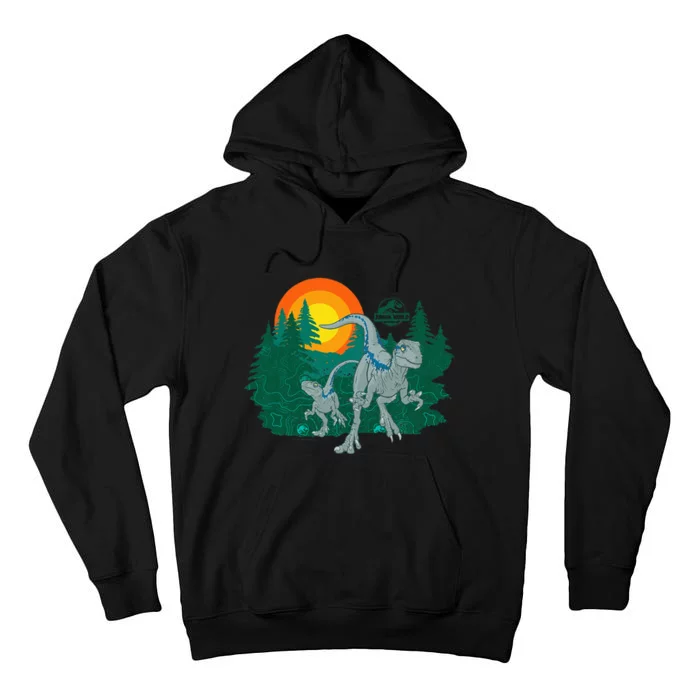 J.Urassic World Blue Raptor Sunset Tall Hoodie