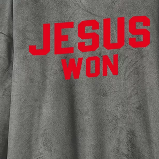 Jesus Won Christ Jesus Christian Hooded Wearable Blanket