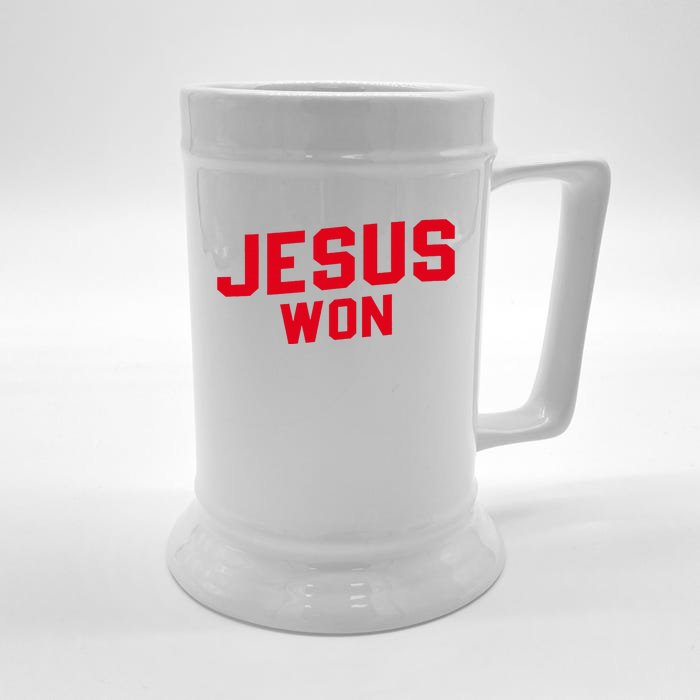 Jesus Won Christ Jesus Christian Front & Back Beer Stein