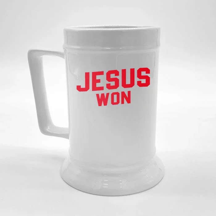 Jesus Won Christ Jesus Christian Front & Back Beer Stein