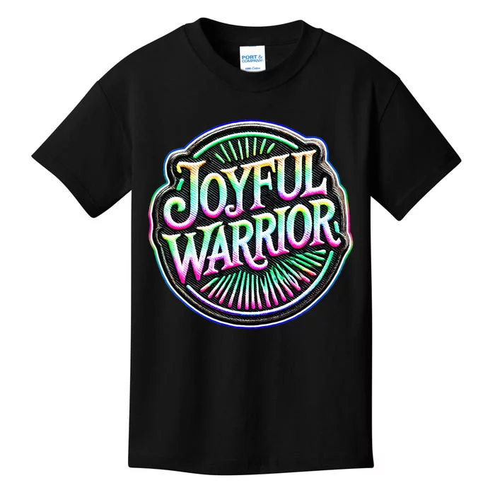 Joyful Warrior Colorful Inspirational Campaign Design Kids T-Shirt