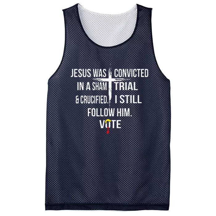 Jesus Was Convicted In A Sham Trial And Crucified Mesh Reversible Basketball Jersey Tank