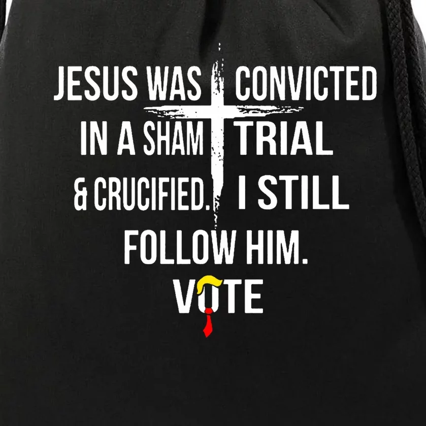 Jesus Was Convicted In A Sham Trial And Crucified Drawstring Bag