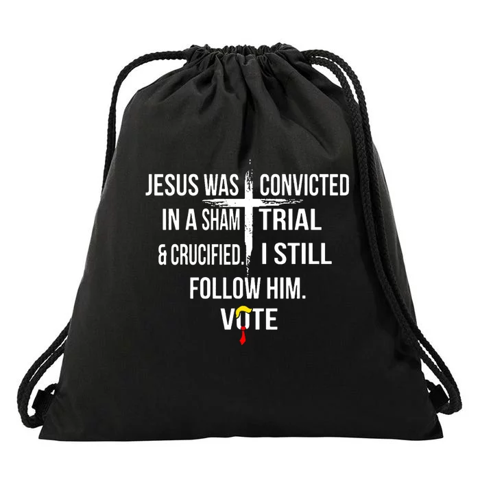 Jesus Was Convicted In A Sham Trial And Crucified Drawstring Bag