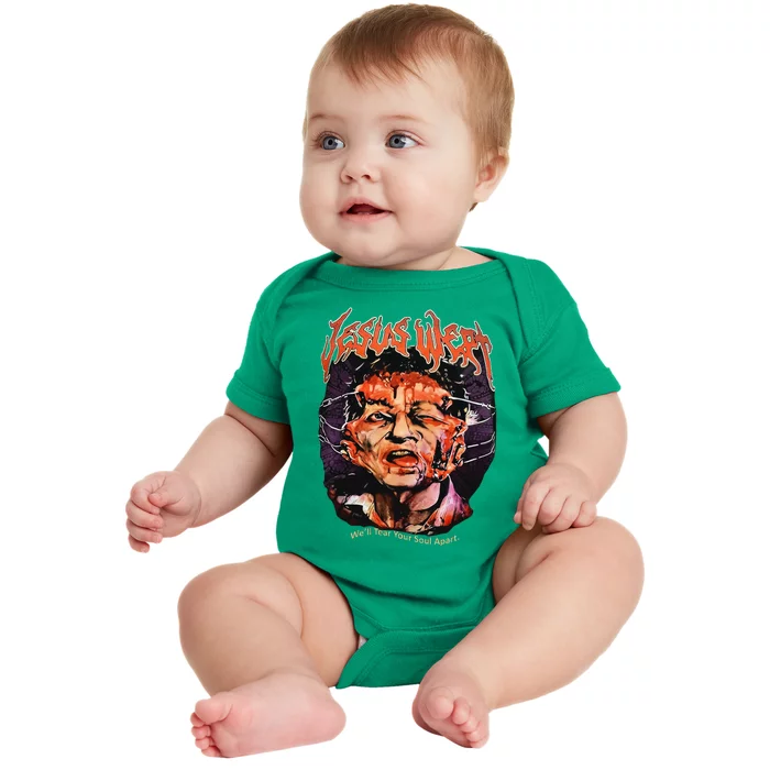 Jesus Wept Creepy Horror Halloween Baby Bodysuit