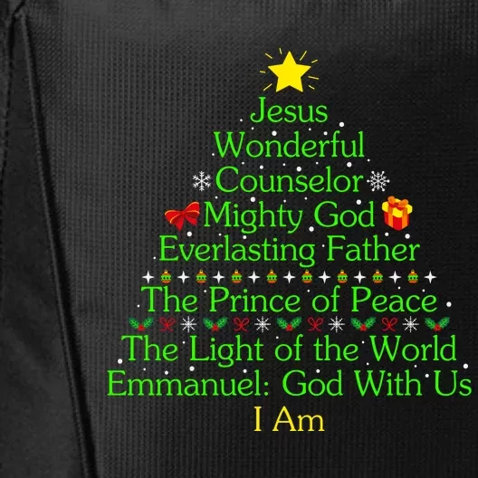 Jesus Wonderful Counselor Bible Verse Jesus Christmas Tree Jesus Star City Backpack