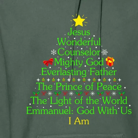 Jesus Wonderful Counselor Bible Verse Jesus Christmas Tree Jesus Star Premium Hoodie