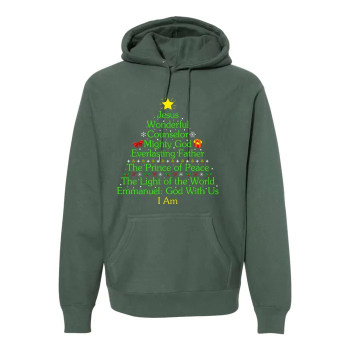 Jesus Wonderful Counselor Bible Verse Jesus Christmas Tree Jesus Star Premium Hoodie