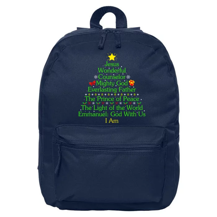 Jesus Wonderful Counselor Bible Verse Jesus Christmas Tree Jesus Star 16 in Basic Backpack