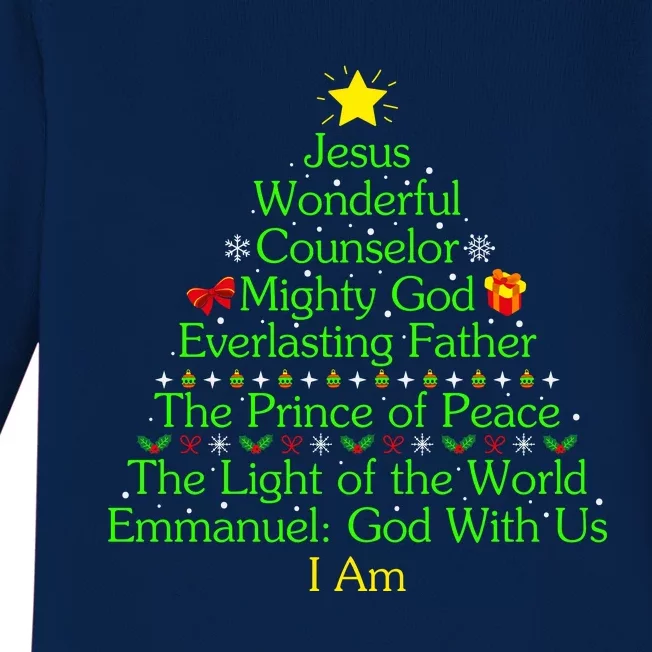 Jesus Wonderful Counselor Bible Verse Jesus Christmas Tree Jesus Star Baby Long Sleeve Bodysuit