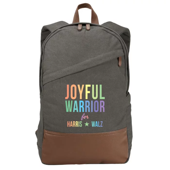 Joyful Warrior For Kamala Harris Tim Walz 2024 Cotton Canvas Backpack