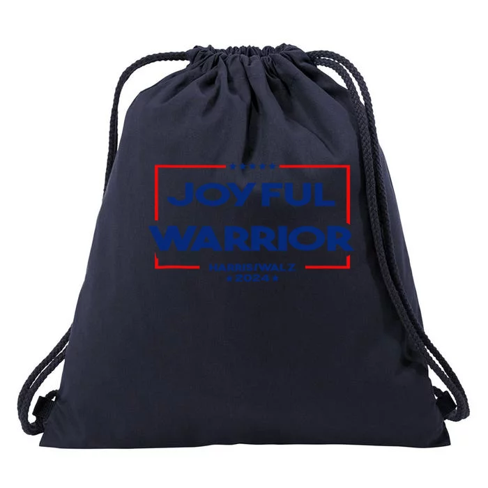 Joyful Warrior For Kamala Harris Tim Walz 2024 Drawstring Bag