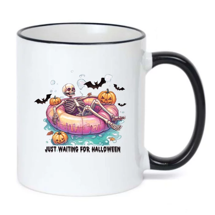 Just Waiting For Halloween Spooky Skeleton Black Color Changing Mug