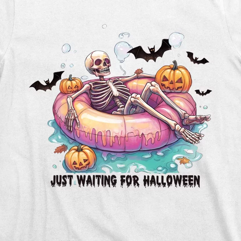 Just Waiting For Halloween Spooky Skeleton T-Shirt