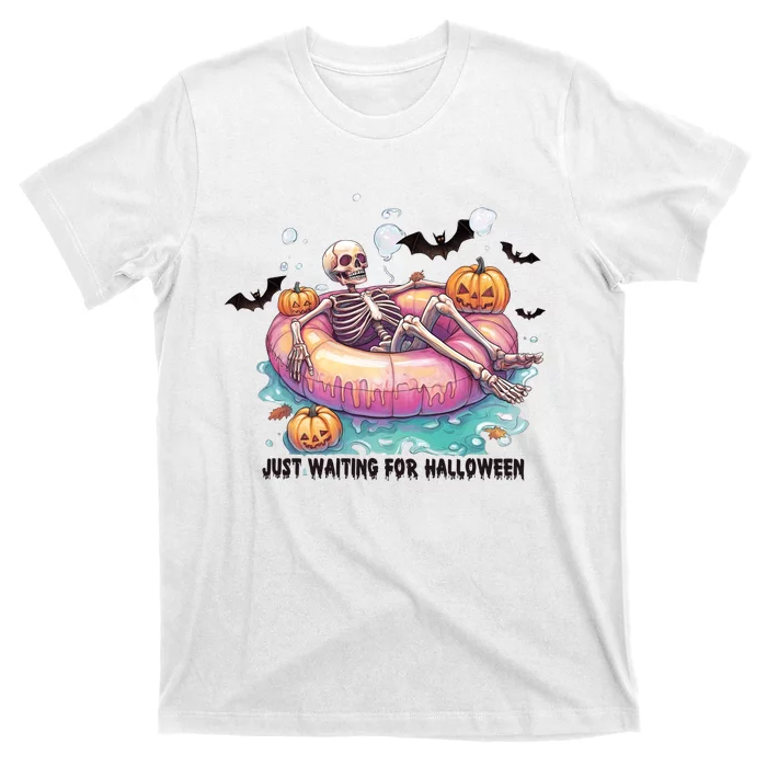 Just Waiting For Halloween Spooky Skeleton T-Shirt