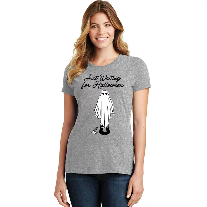 Just Waiting For Halloween Spooky Ghost Summer Halloween Women's T-Shirt