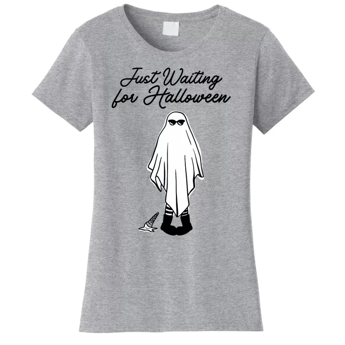 Just Waiting For Halloween Spooky Ghost Summer Halloween Women's T-Shirt