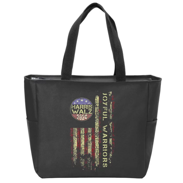 Joyful Warrior For Kamala Harris Tim Walz 2024 Zip Tote Bag