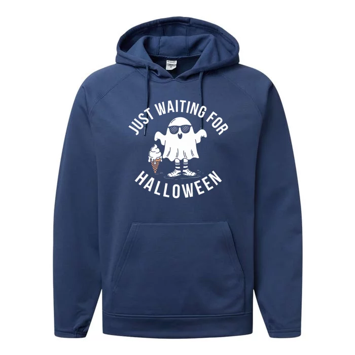 Just Waiting For Halloween Gift Performance Fleece Hoodie