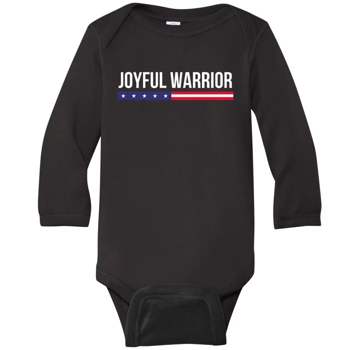 Joyful Warrior Funny Retro Inspired Quote Saying Gifts Baby Long Sleeve Bodysuit