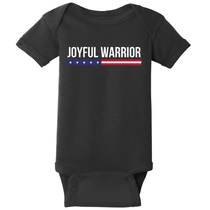 Joyful Warrior Funny Retro Inspired Quote Saying Gifts Baby Bodysuit