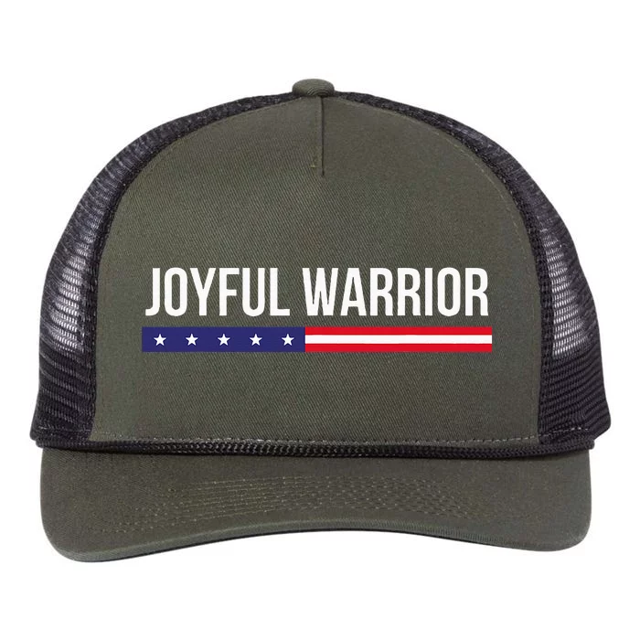 Joyful Warrior Funny Retro Inspired Quote Saying Gifts Retro Rope Trucker Hat Cap