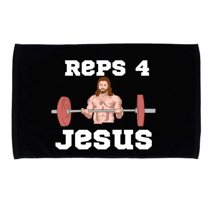 Jesus Weightlifting Funny Workout Reps 4 Jesus Deadlifter Great Gift Microfiber Hand Towel