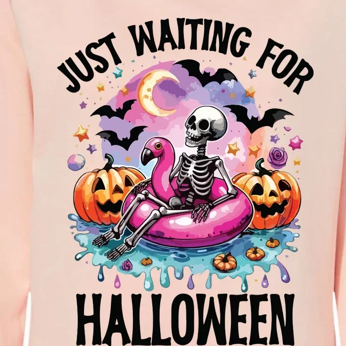 Just Waiting For Halloween Funny Halloween Womens California Wash Sweatshirt