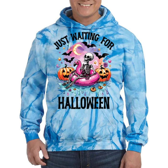 Just Waiting For Halloween Funny Halloween Tie Dye Hoodie