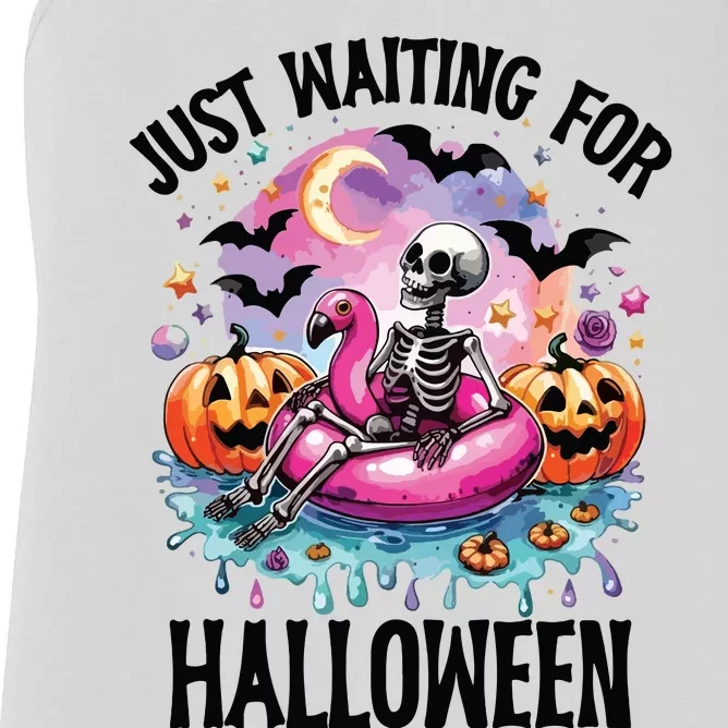 Just Waiting For Halloween Funny Halloween Women's Racerback Tank