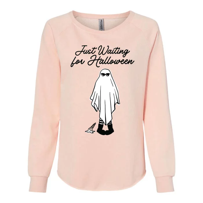 Just Waiting For Halloween Spooky Ghost Summer Halloween Womens California Wash Sweatshirt