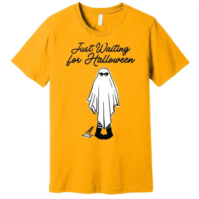 Just Waiting For Halloween Spooky Ghost Summer Halloween Premium T-Shirt