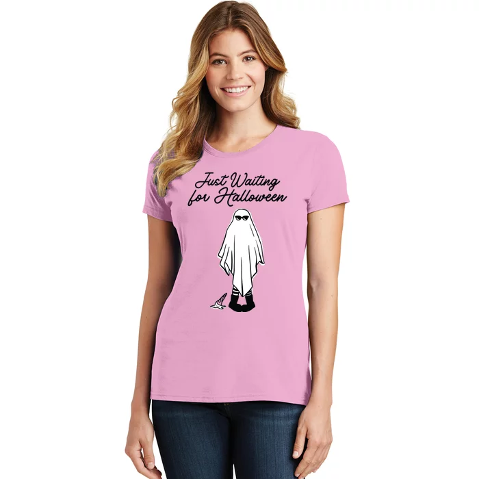 Just Waiting For Halloween Spooky Ghost Summer Halloween Women's T-Shirt