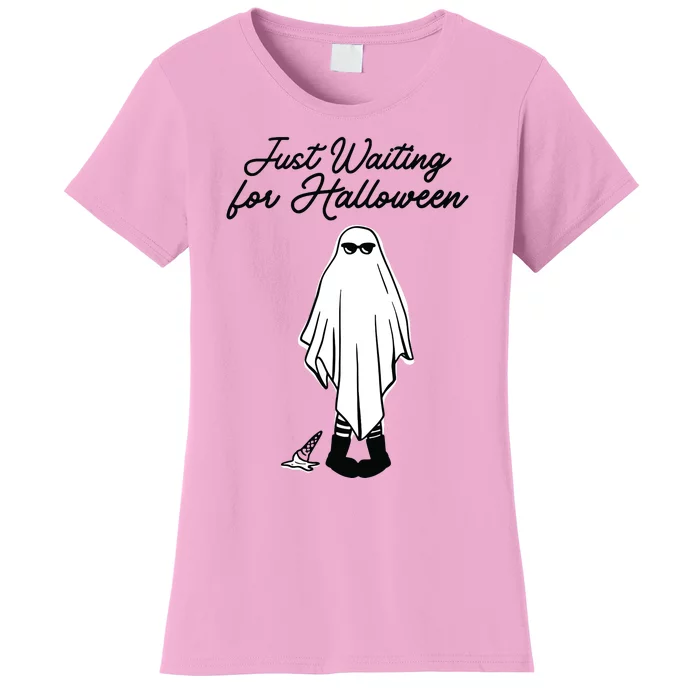 Just Waiting For Halloween Spooky Ghost Summer Halloween Women's T-Shirt