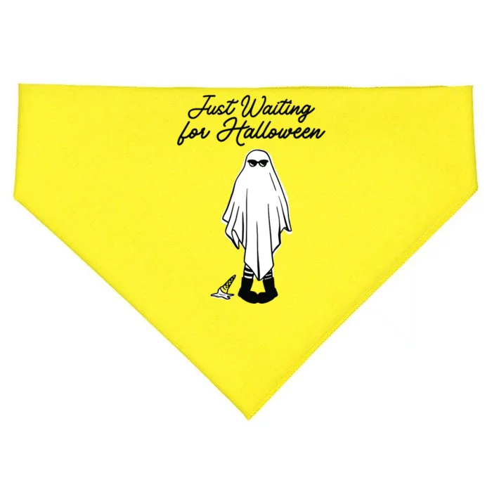 Just Waiting For Halloween Spooky Ghost Summer Halloween USA-Made Doggie Bandana