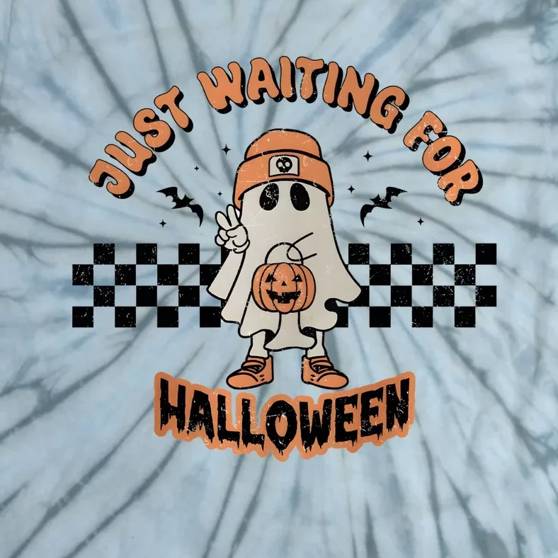 Just Waiting For Halloween Funny Ghost Ghoul Tie-Dye T-Shirt