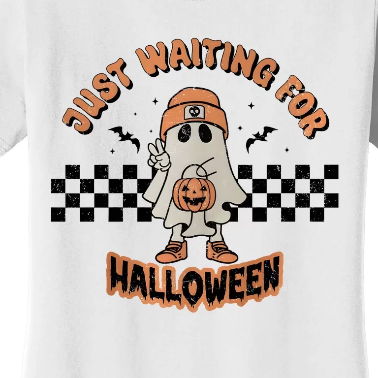 Just Waiting For Halloween Funny Ghost Ghoul Women's T-Shirt