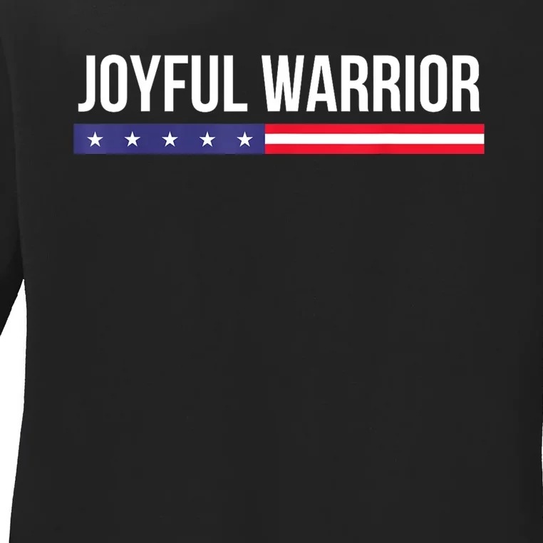 Joyful Warrior Funny Retro Inspired Quote Saying Gifts Ladies Long Sleeve Shirt