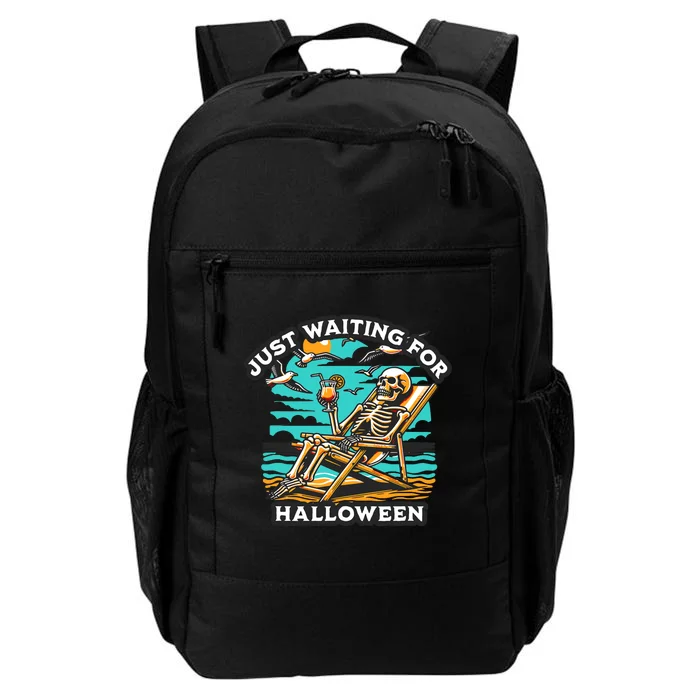 Just Waiting For Halloween Spooky Skeleton Summer Daily Commute Backpack