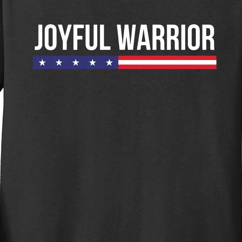 Joyful Warrior Funny Retro Inspired Quote Saying Gifts Kids Long Sleeve Shirt