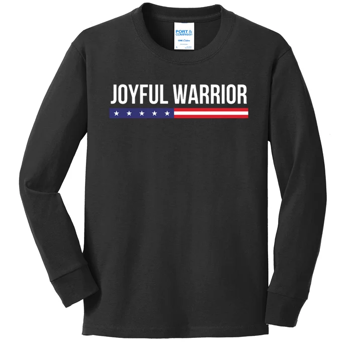 Joyful Warrior Funny Retro Inspired Quote Saying Gifts Kids Long Sleeve Shirt