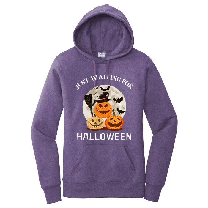 Just Waiting For Halloween Pumpkins Women's Pullover Hoodie