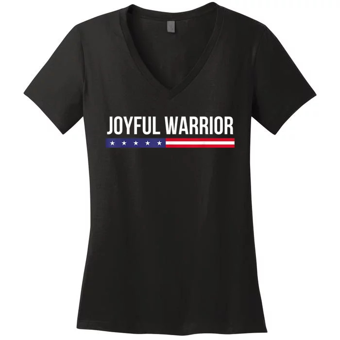 Joyful Warrior Funny Retro Inspired Quote Saying Gifts Women's V-Neck T-Shirt