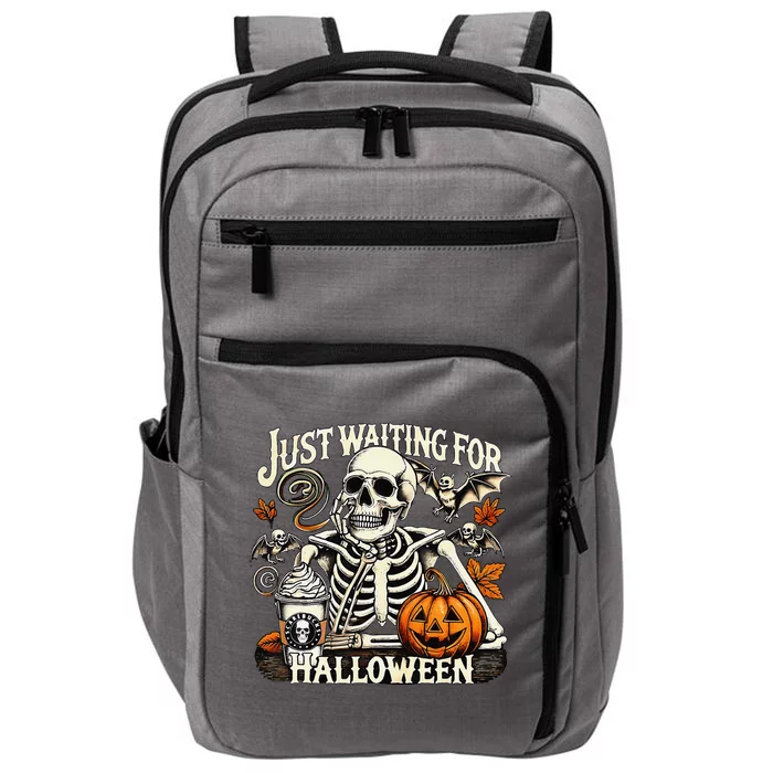 Just Waiting For Halloween Skeleton Summerween Impact Tech Backpack