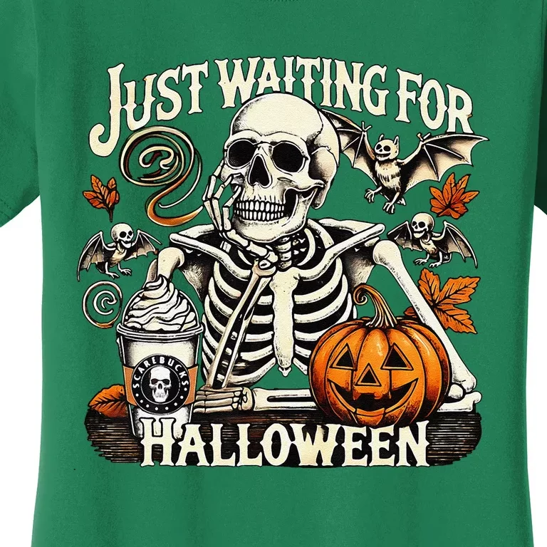 Just Waiting For Halloween Skeleton Summerween Women's T-Shirt