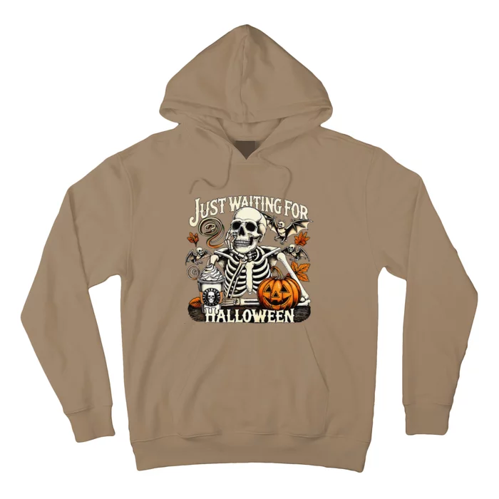 Just Waiting For Halloween Skeleton Summerween Hoodie